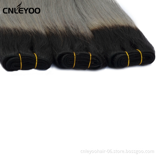 18 Inch Grey Human Hair Extension  For Women 18 inch 3 pcs hair bundle Colorful Human Hair for Beauty